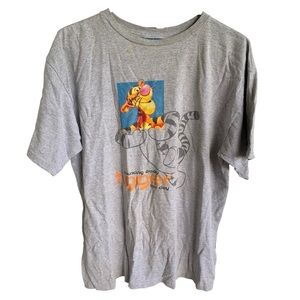 Vintage Tee Shirt Winnie The Pooh Tigger Mens Adult Size Large Gray 90s